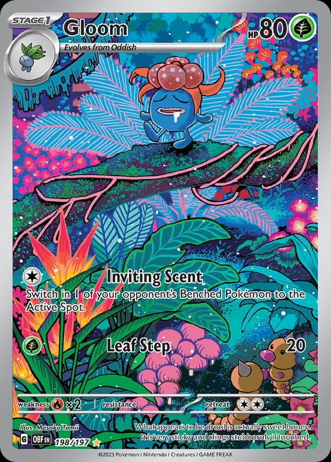 Пример Illustration Rare Gloom с одной золотой звездой Pokemon TCG