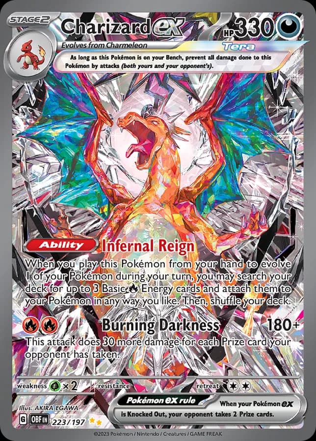 Пример Special Illustration Rare Charizard ex с двумя золотыми звёздами