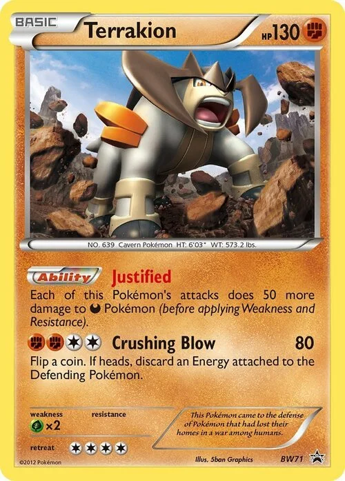 Terrakion — BW Black Star Promos