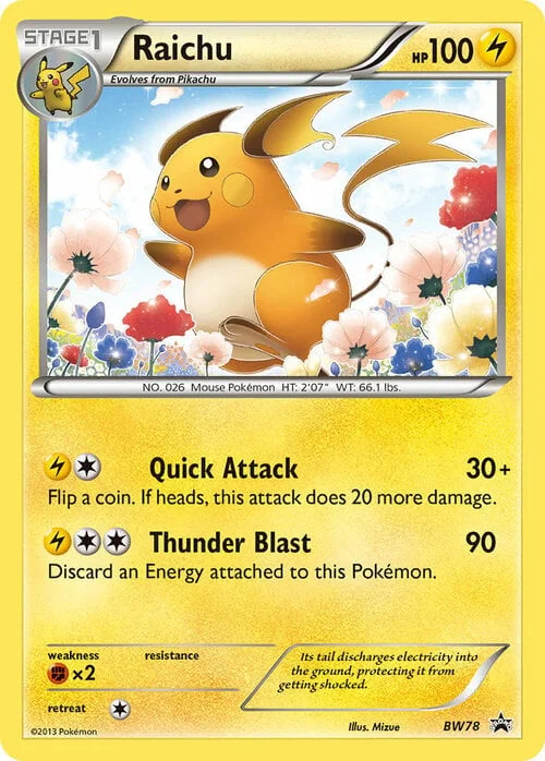 Raichu — BW Black Star Promos