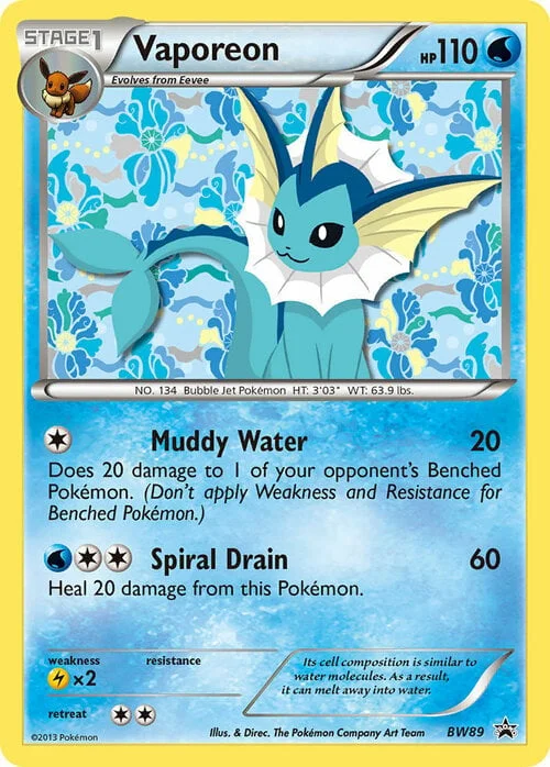Vaporeon — BW Black Star Promos