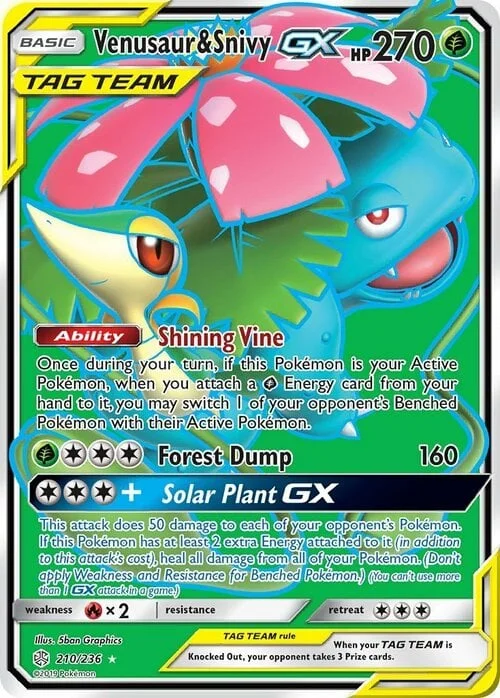 Venusaur & Snivy GX — Cosmic Eclipse
