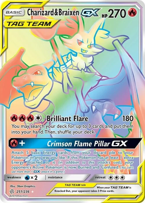Charizard & Braixen GX — Cosmic Eclipse