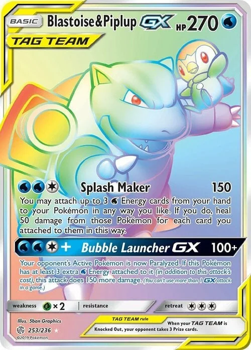 Blastoise & Piplup GX — Cosmic Eclipse