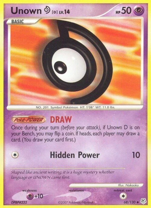 Unown D Lv.14 — Diamond & Pearl