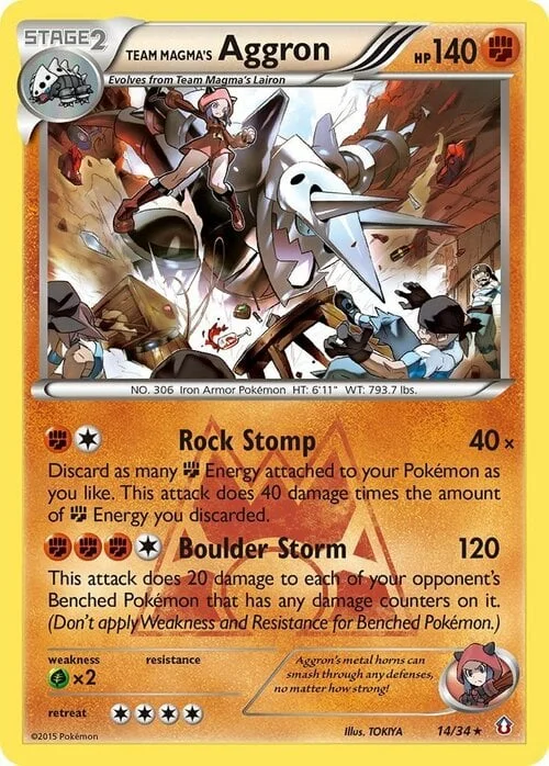 Team Magma's Aggron — Double Crisis
