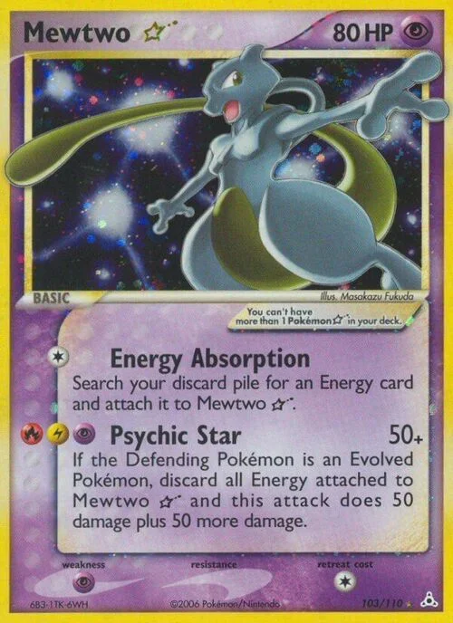 Mewtwo ☆ Gold Star — EX Holon Phantoms