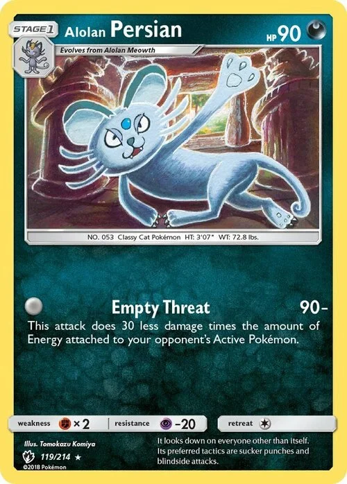 Alolan Persian — Lost Thunder