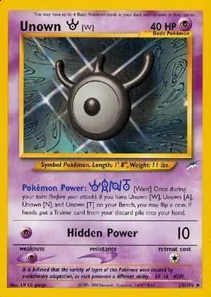 Unown [W] — Neo Destiny