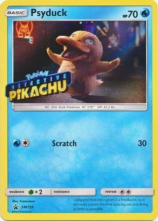 Psyduck Detective Pikachu Stamp — SM Black Star Promos