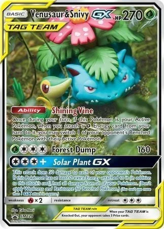Venusaur & Snivy GX — SM Black Star Promos