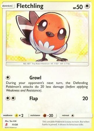 Fletchling — Sun & Moon Trainer Kit: Lycanroc & Alolan Raichu (Lycanroc)