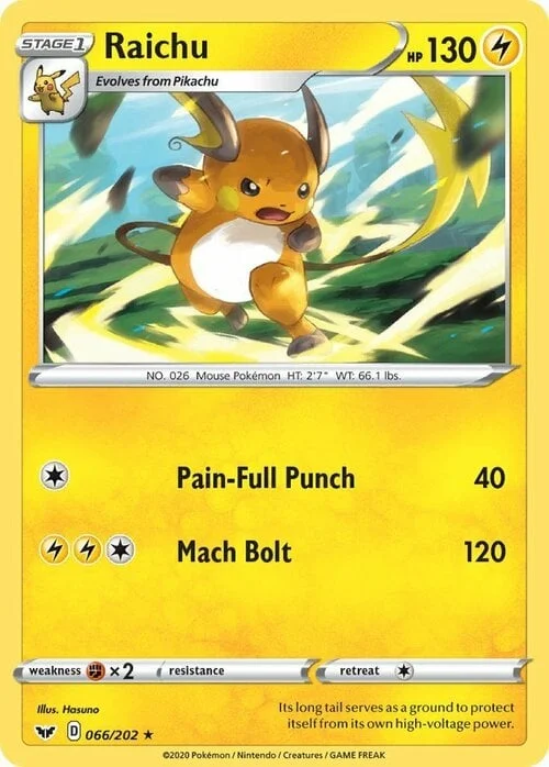Raichu — Sword & Shield