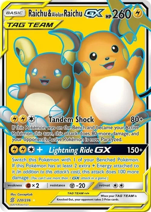 Raichu & Alolan Raichu GX — Unified Minds