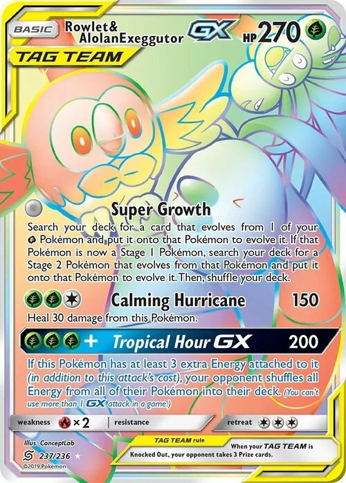 Rowlet & Alolan Exeggutor GX — Unified Minds