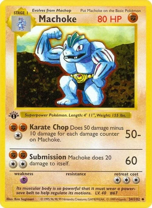 Machoke — Base Set Shadowless