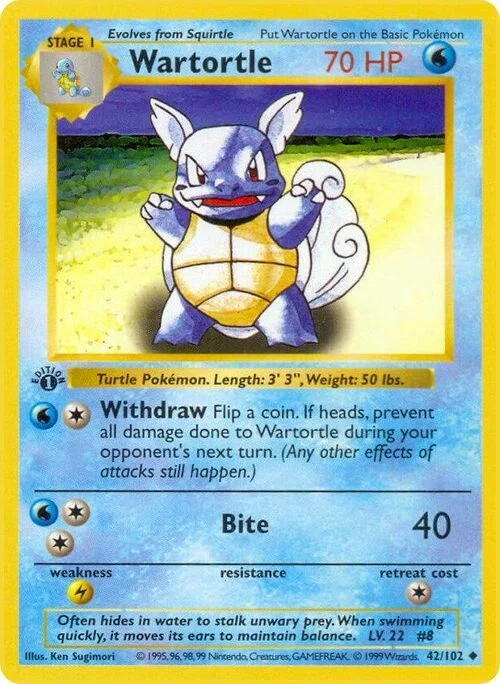 Wartortle — Base Set Shadowless