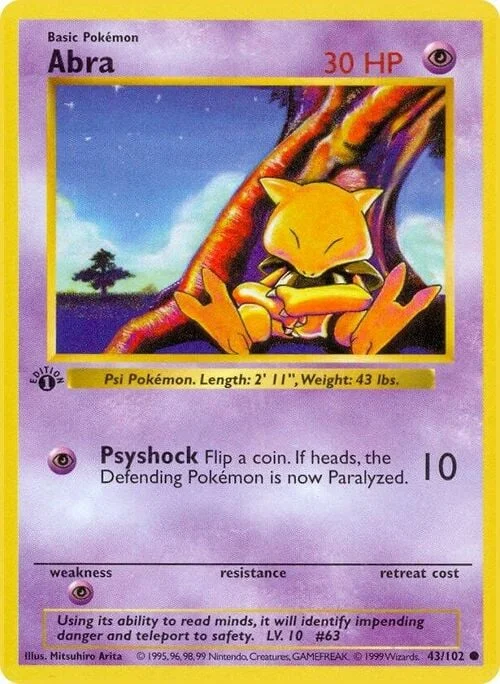 Abra — Base Set Shadowless