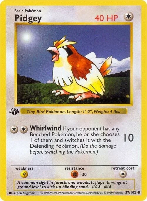 Pidgey — Base Set Shadowless