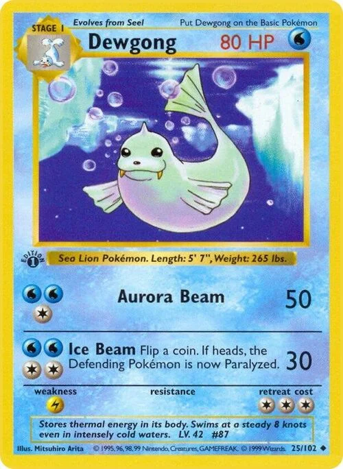 Dewgong — Base Set Shadowless