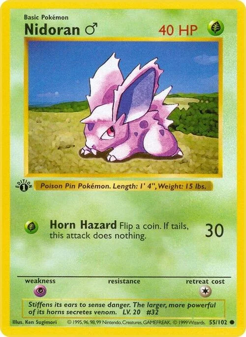 Nidoran ♂ — Base Set Shadowless