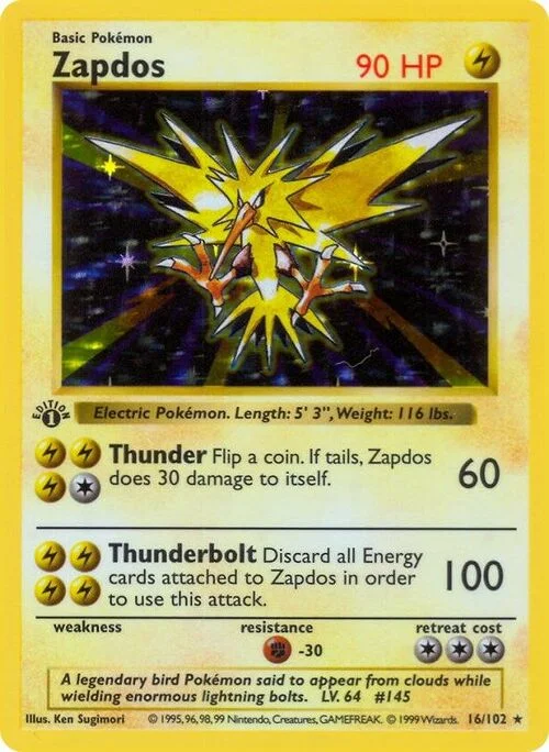 Zapdos — Base Set Shadowless