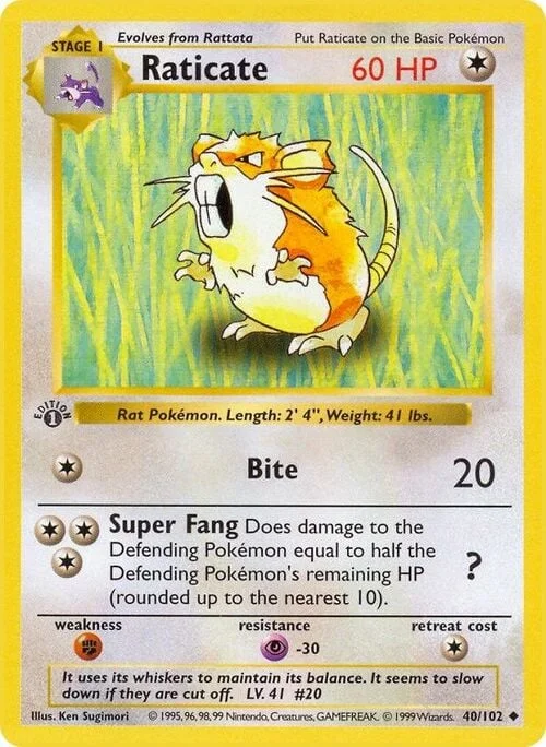 Raticate — Base Set Shadowless