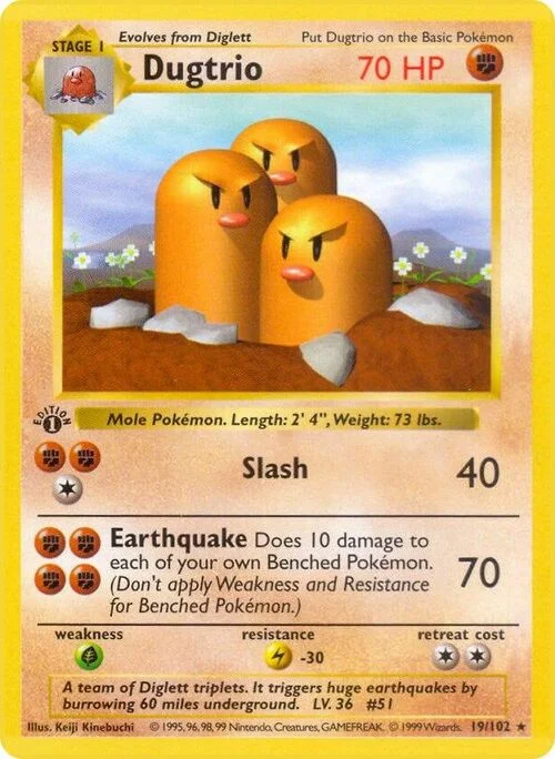 Dugtrio — Base Set Shadowless