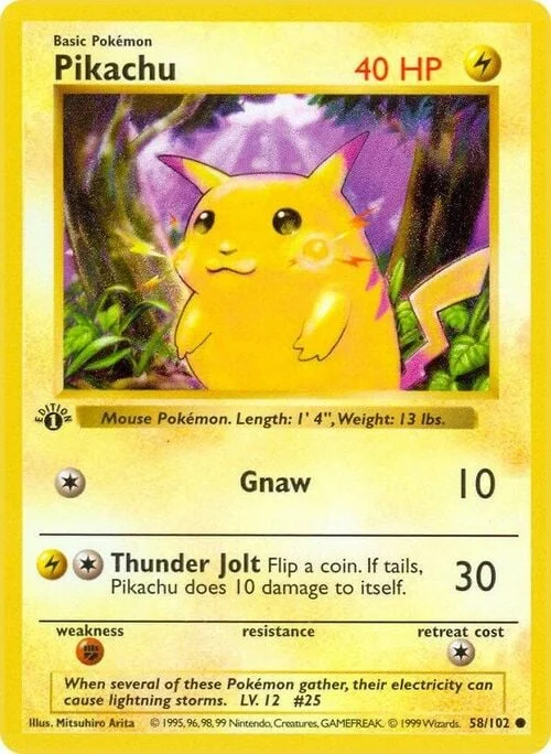 Pikachu — Base Set Shadowless