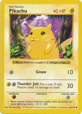 Pikachu — Base Set Shadowless