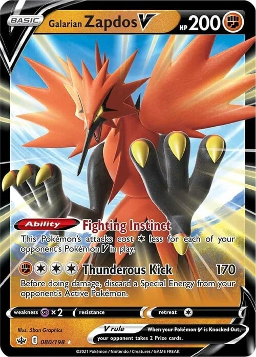 Galarian Zapdos V — Chilling Reign