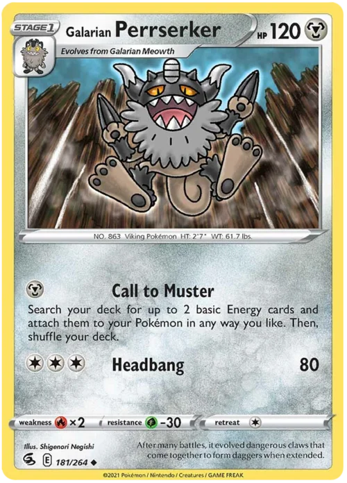 Galarian Perrserker — Fusion Strike