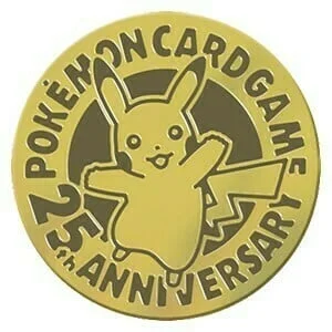 25th Anniversary Golden Box Metal Pikachu Coin — 25th Anniversary Golden Box