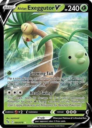 Alolan Exeggutor V — Pokémon TCG: Pokémon GO