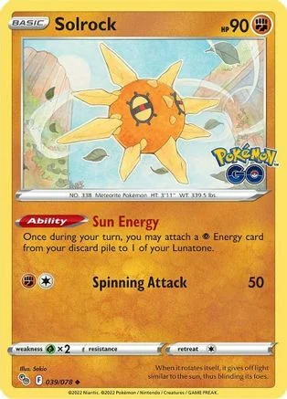 Solrock — Pokémon TCG: Pokémon GO