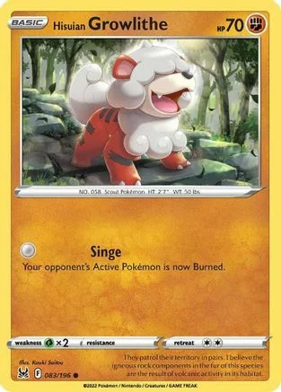 Hisuian Growlithe — Lost Origin