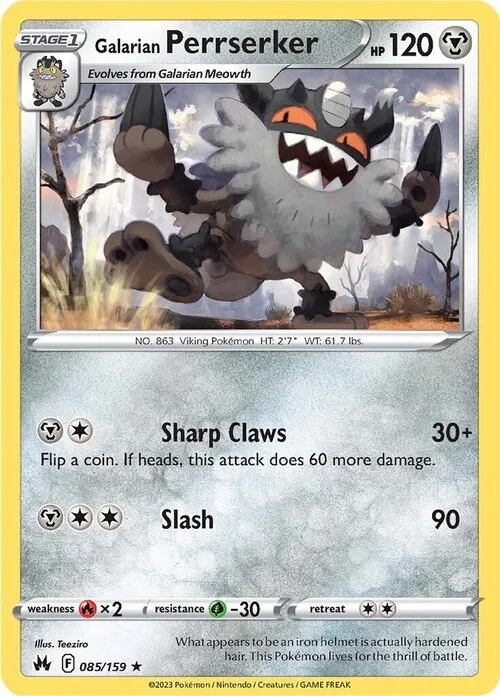 Galarian Perrserker — Crown Zenith