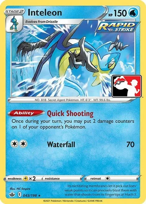 Inteleon — Play! Pokémon Prize Pack Series