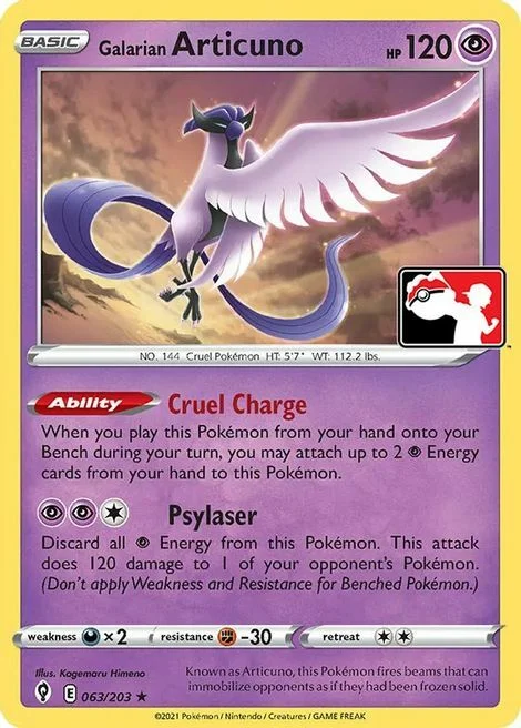 Galarian Articuno — Play! Pokémon Prize Pack Series