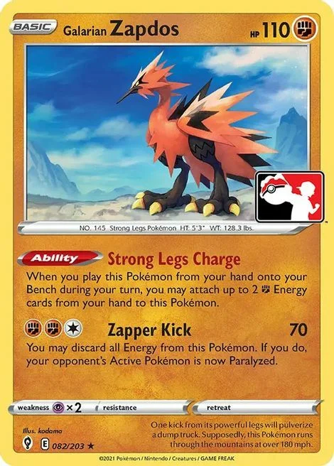 Galarian Zapdos — Play! Pokémon Prize Pack Series