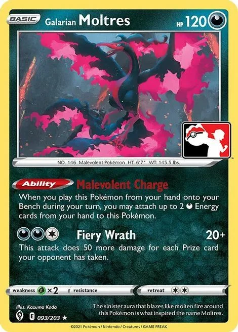 Galarian Moltres — Play! Pokémon Prize Pack Series