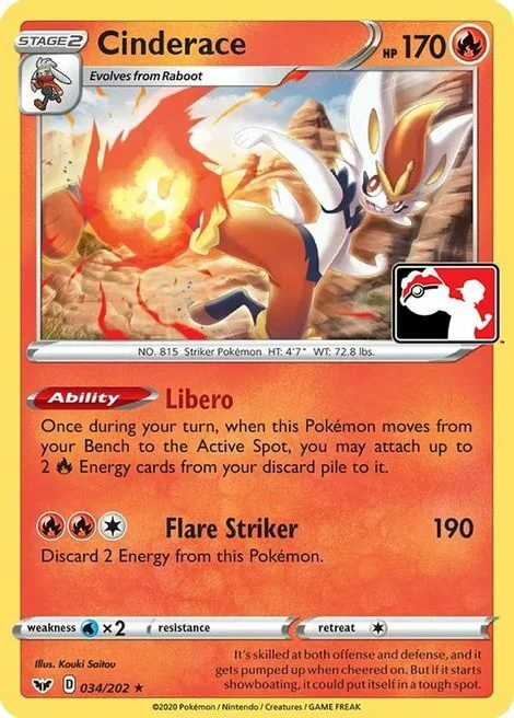 Cinderace — Play! Pokémon Prize Pack Series