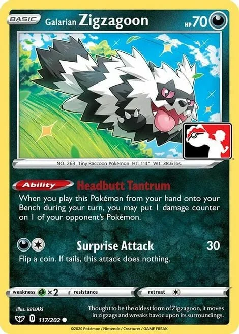 Galarian Zigzagoon — Play! Pokémon Prize Pack Series
