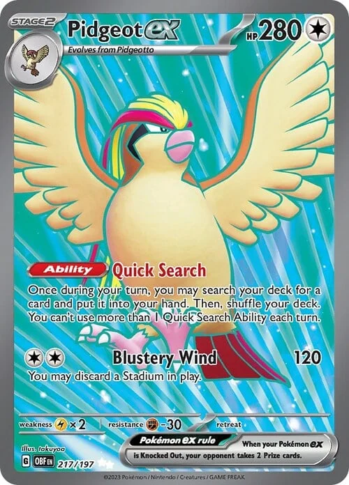 Pidgeot ex — Obsidian Flames