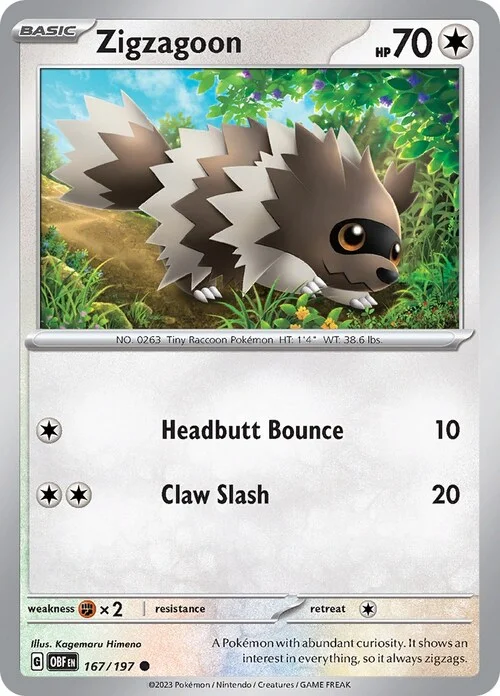 Zigzagoon — Obsidian Flames