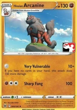 Hisuian Arcanine — Play! Pokémon Prize Pack Series