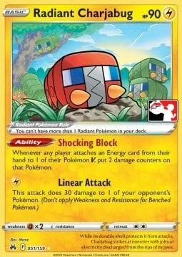 Radiant Charjabug — Play! Pokémon Prize Pack Series