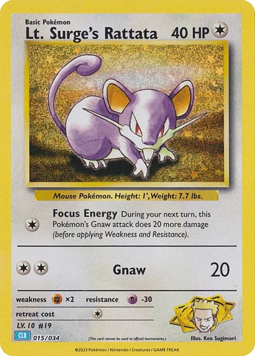 Lt. Surge's Rattata — Pokémon TCG Classic: Blastoise & Suicune ex Deck