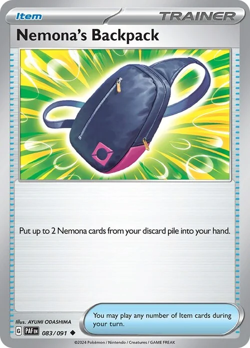 Nemona's Backpack — Paldean Fates