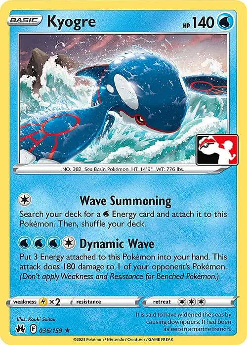 Kyogre — Play! Pokémon Prize Pack Series